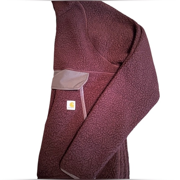 Carhartt Purple Relaxed Fit Fleece Quarter-Snap Pullover Sweater NWT - Size M - Picture 3 of 6